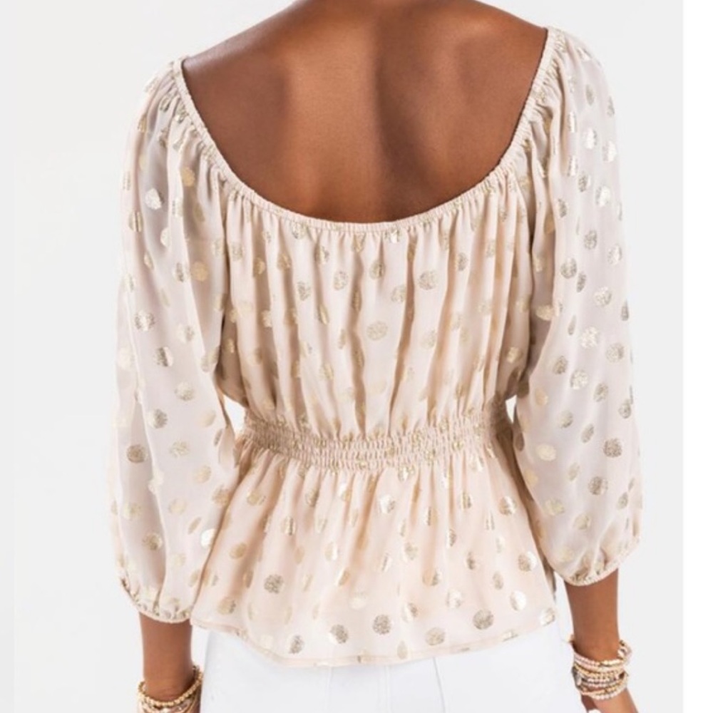 Cream & Gold spotted blouse